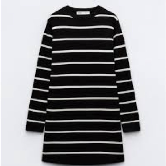 Zara Dresses & Skirts - Zara Sweater striped Mini Dress Large